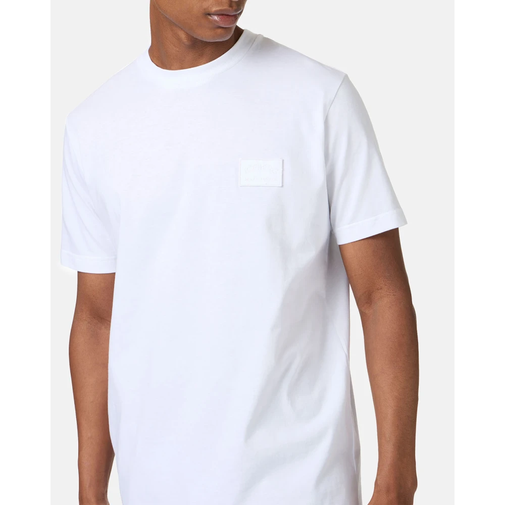 Iceberg Wit katoenen jersey T-shirt met geborduurd logopatch White Heren