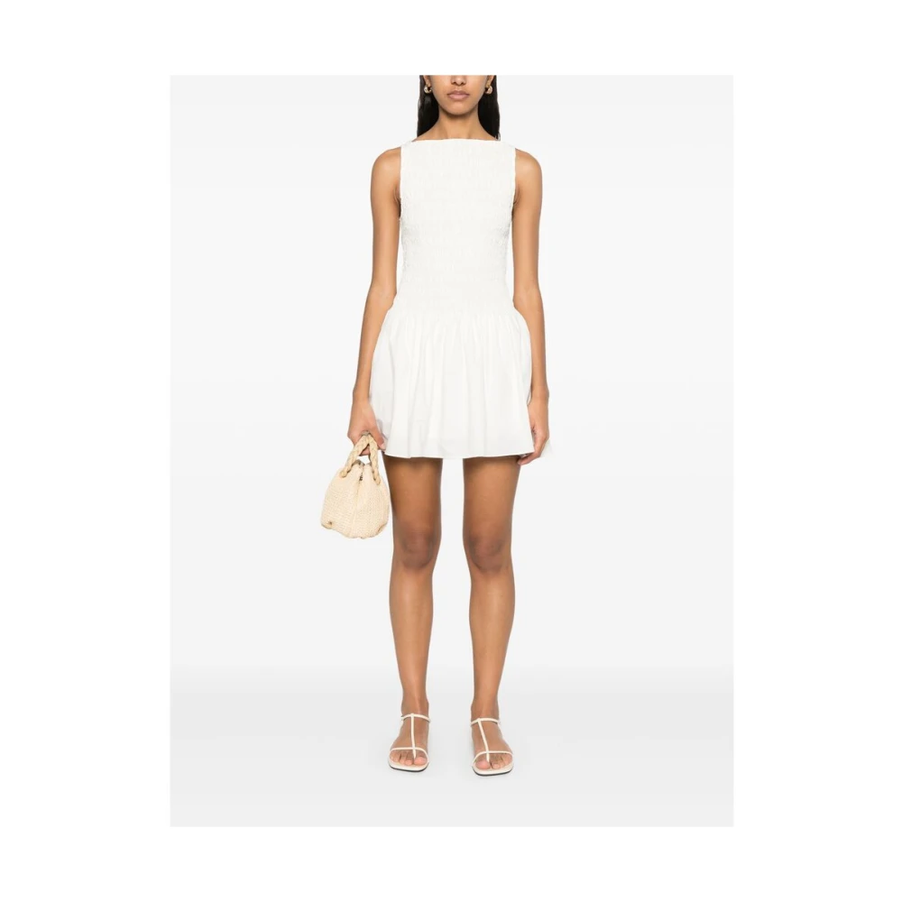 Faithfull the Brand Witte Vierkante Hals Mouwloze Jurk White Dames