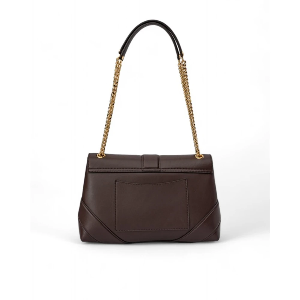 Orciani Leren schoudertas met kettingriem Brown Dames