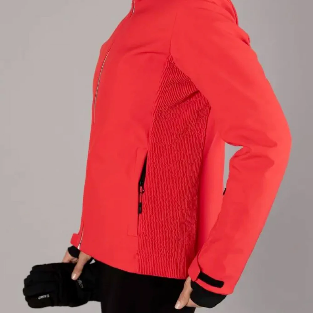 CMP Rode Winterjas met Nepbont Red Dames