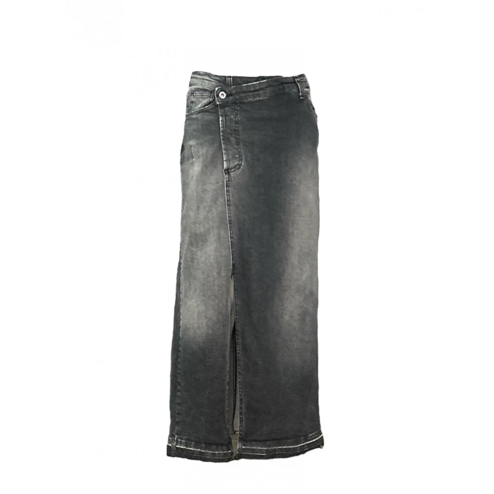 Please Hoge taille denim rok met voor split Black Dames