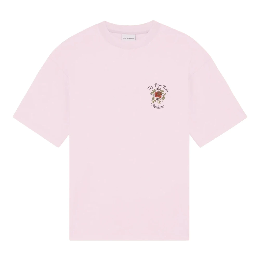 Drole De Monsieur Pink T-Shirts, Male, M, Slogan Rose T-Shirt