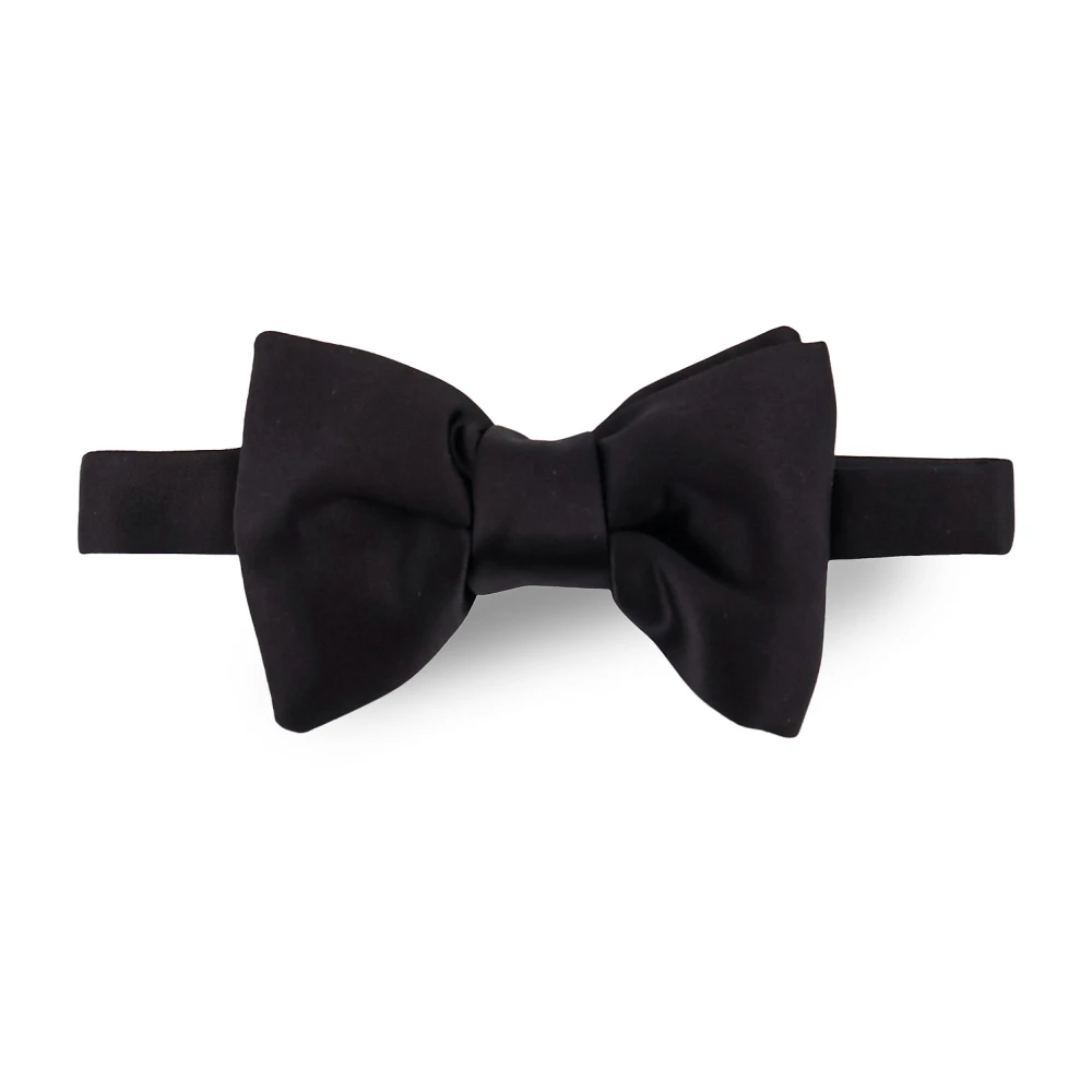 Tom Ford Men's Black Satin Pre-Tied Bow Tie - Bow Ties - One Size - Accessories