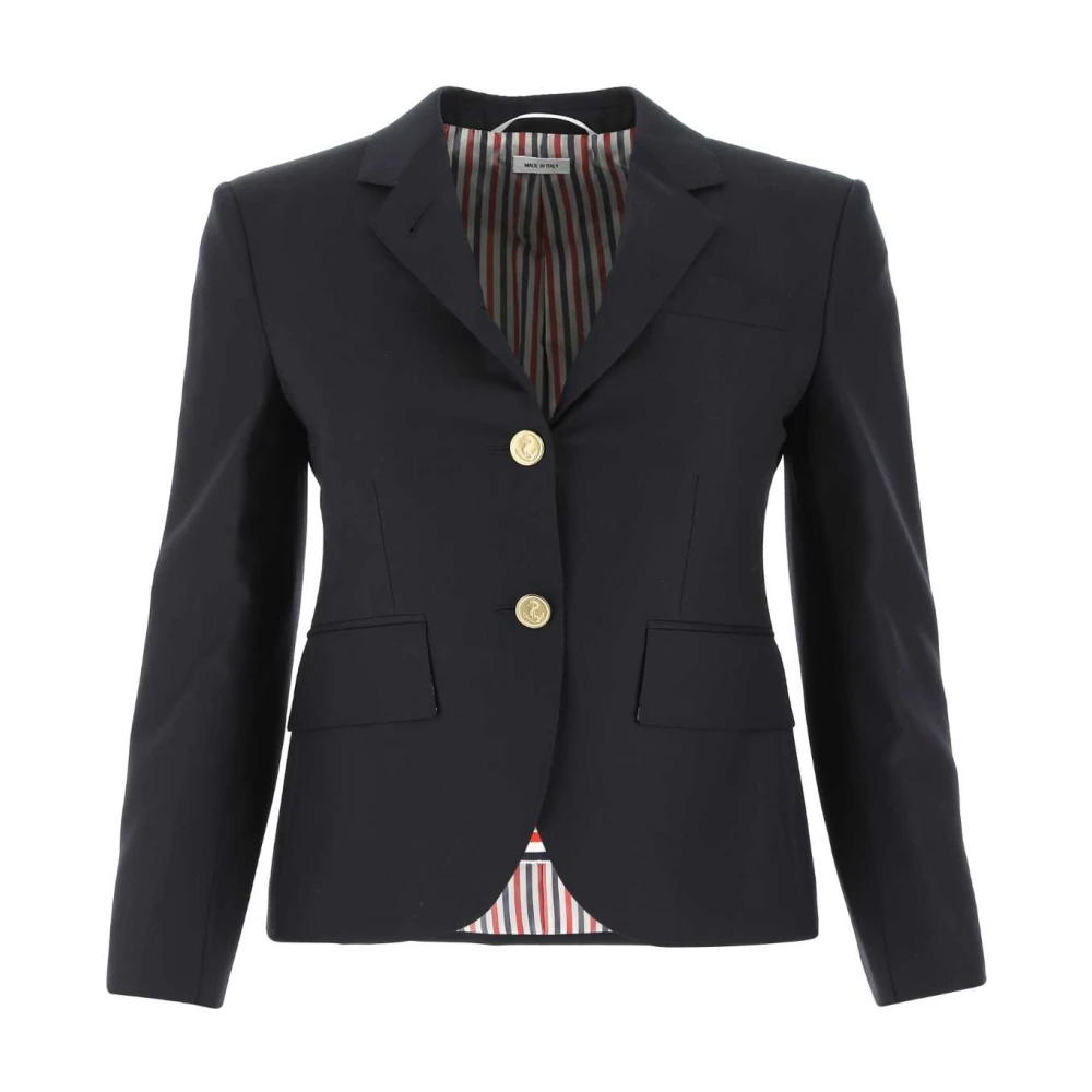 Thom Browne Midnight Blue Wool Blazer Blue Dames