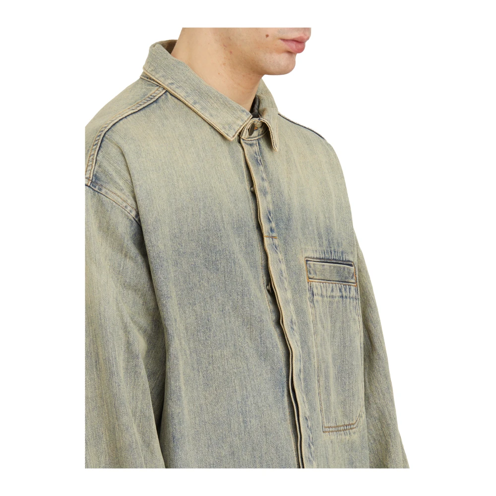 Entire Studios Denim Surface Wave Shirt Blue Heren