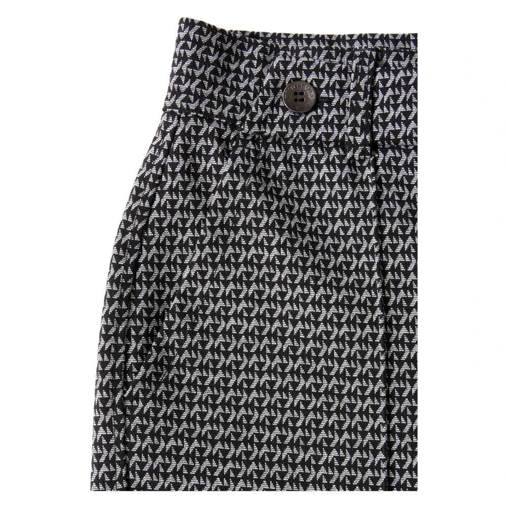 Street One Jacquard Broek Casual Fit High Waist Black Dames