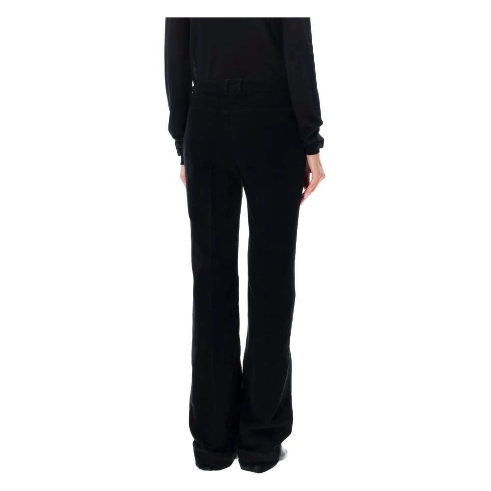 Saint Laurent Zwarte Corduroy Bootcut Jeans Black Dames