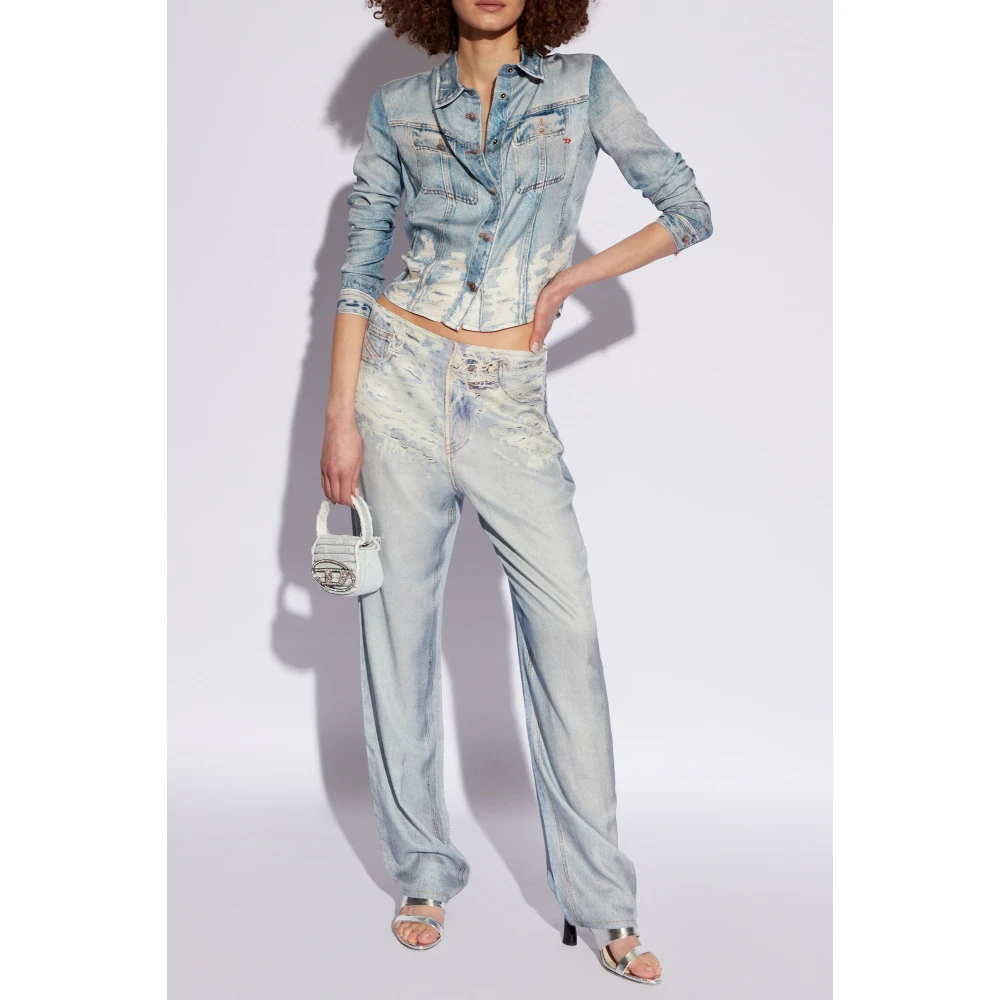 Diesel P-Sarky broek met trompe l oeil effect Blue Dames