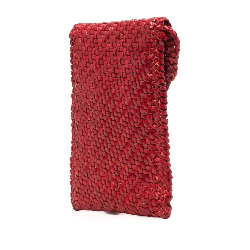 Dragon Diffusion Rode Leren Gevlochten Telefoonhoes Tas Red Dames
