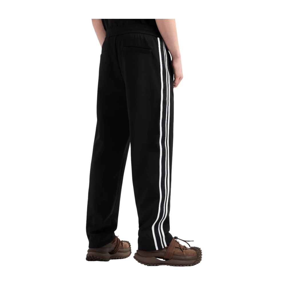 Emporio Armani Diagonale Ribbed Sweatpants Black Heren