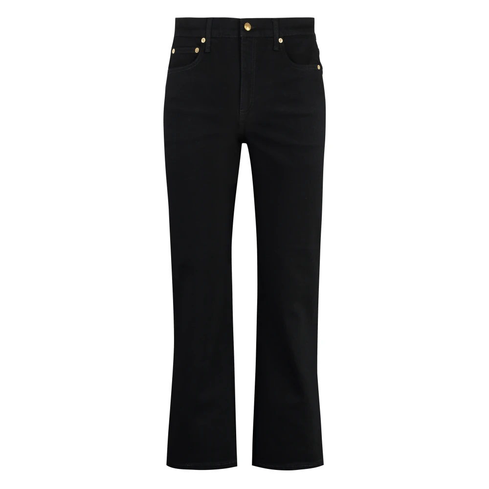 TORY BURCH Flared Boot-Cut Jeans met Metalen Details Black Dames