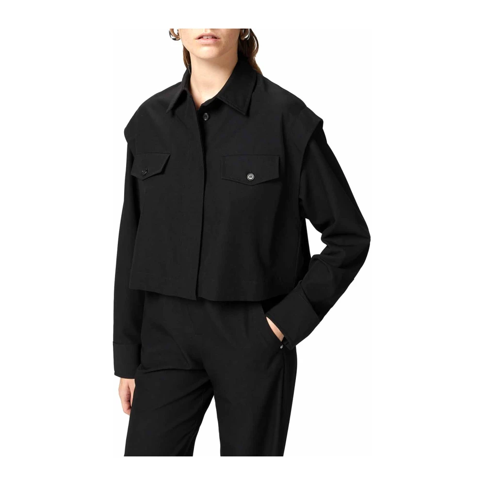 pinko Zwarte korte snit overhemd Black Dames