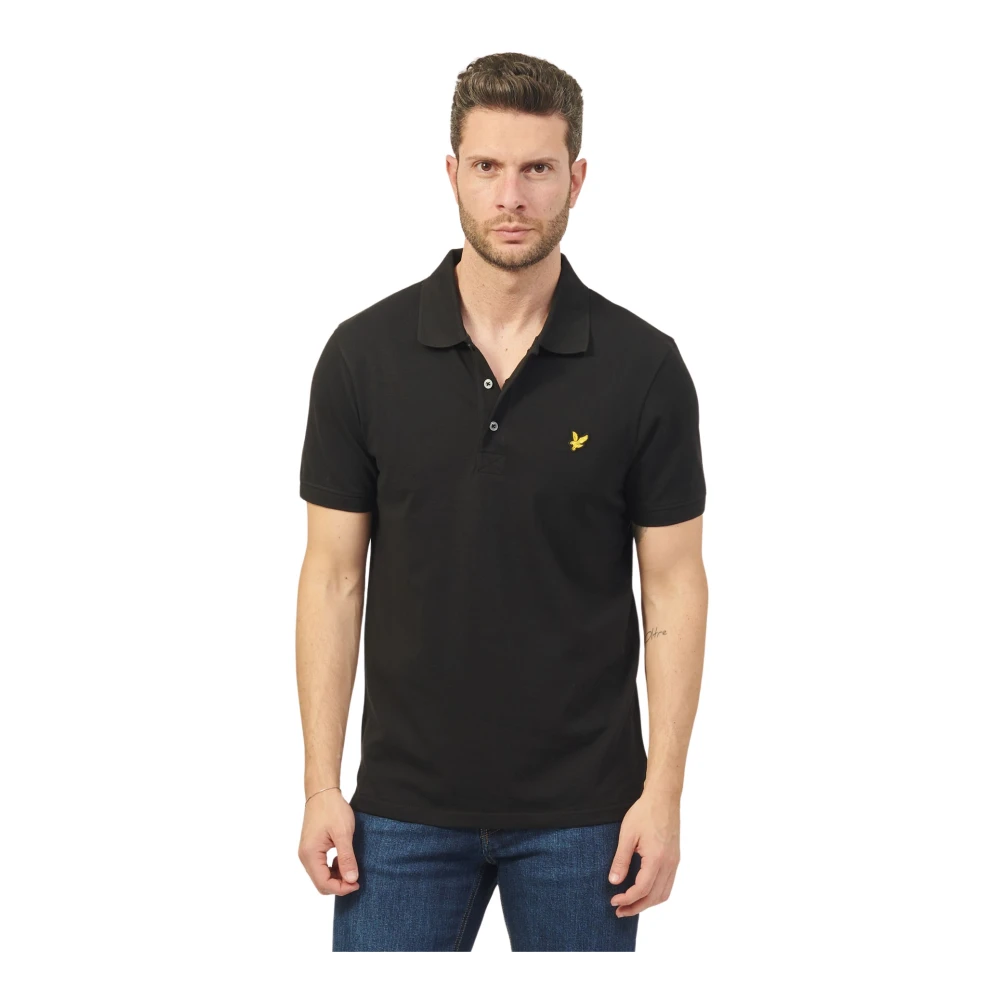 Lyle & Scott Zwarte Polo Shirt met Geborduurd Logo Black Heren