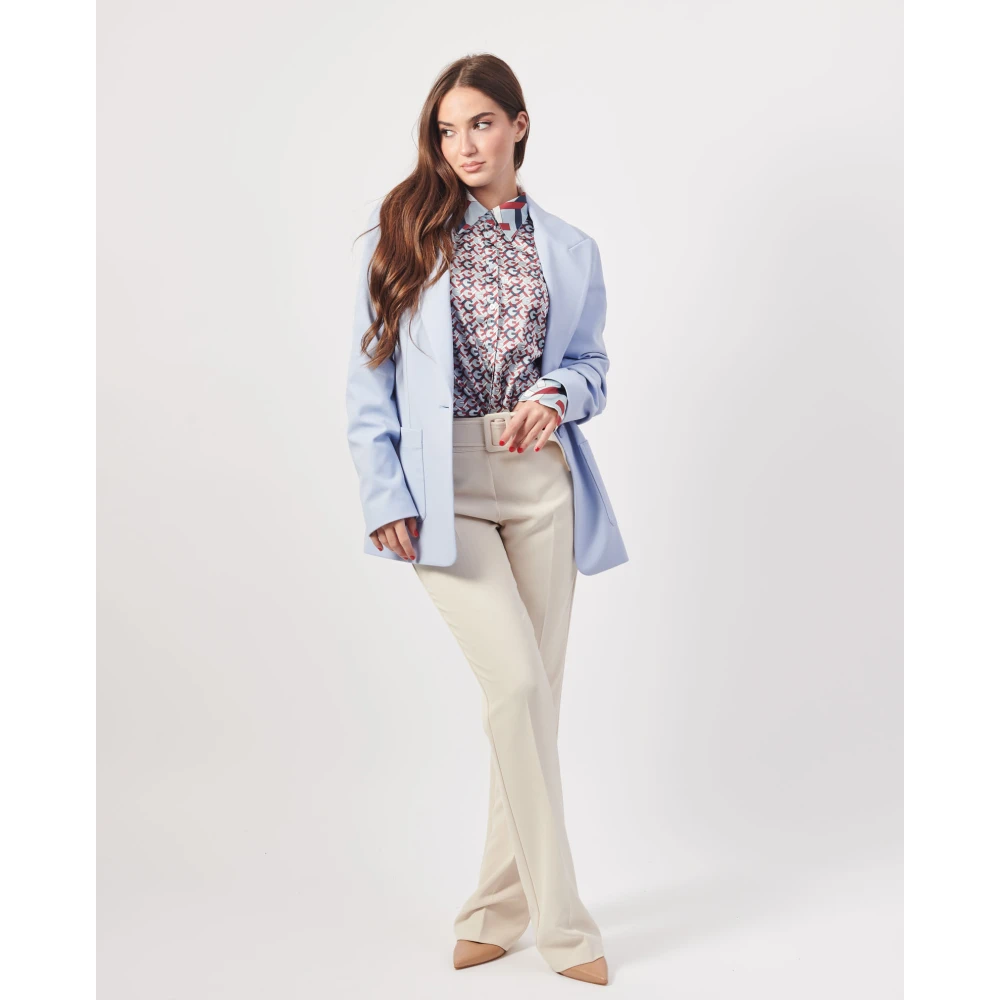Guess Blauwe Crepe Blazer Jas Vrouwen Blue Dames