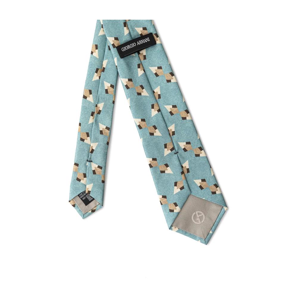 Giorgio Armani Turquoise Zijden Stropdas Stijlvol Ontwerp Blue Heren
