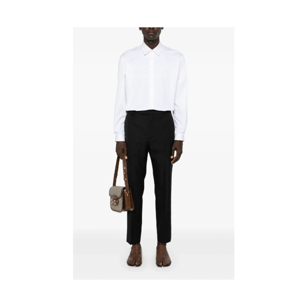 Gucci Geborduurde Twill Tailored Broek Black Heren