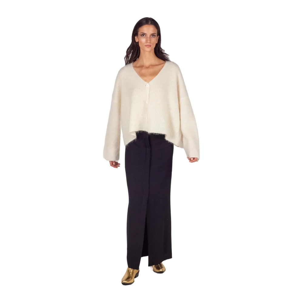 Semicouture Beige Cropped Mohair Vest Beige Dames