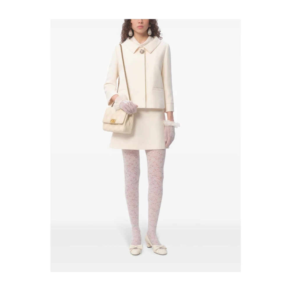 Valentino Ivoor Zijden Mouwloze Top Beige Dames