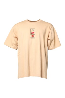beige-logo-print-crew-neck-t-shirt