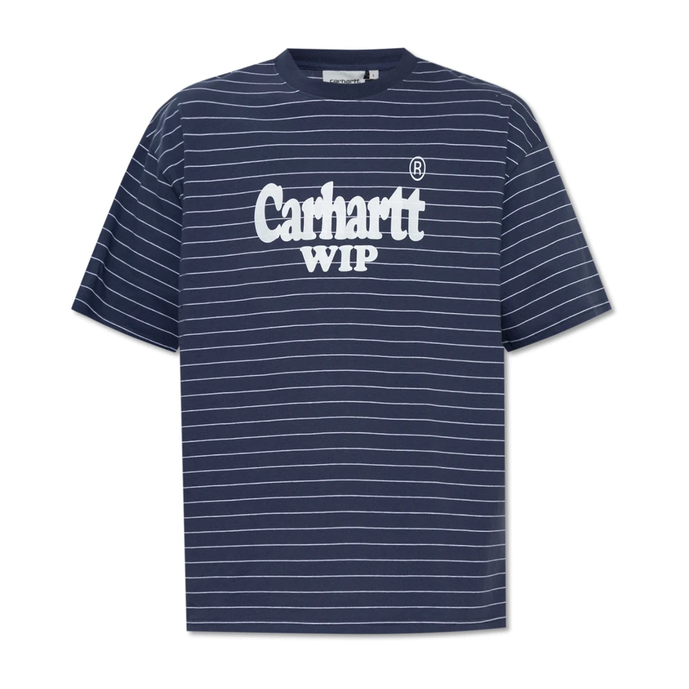 Carhartt WIP Orlean Spree T-shirt met logo Blue Heren