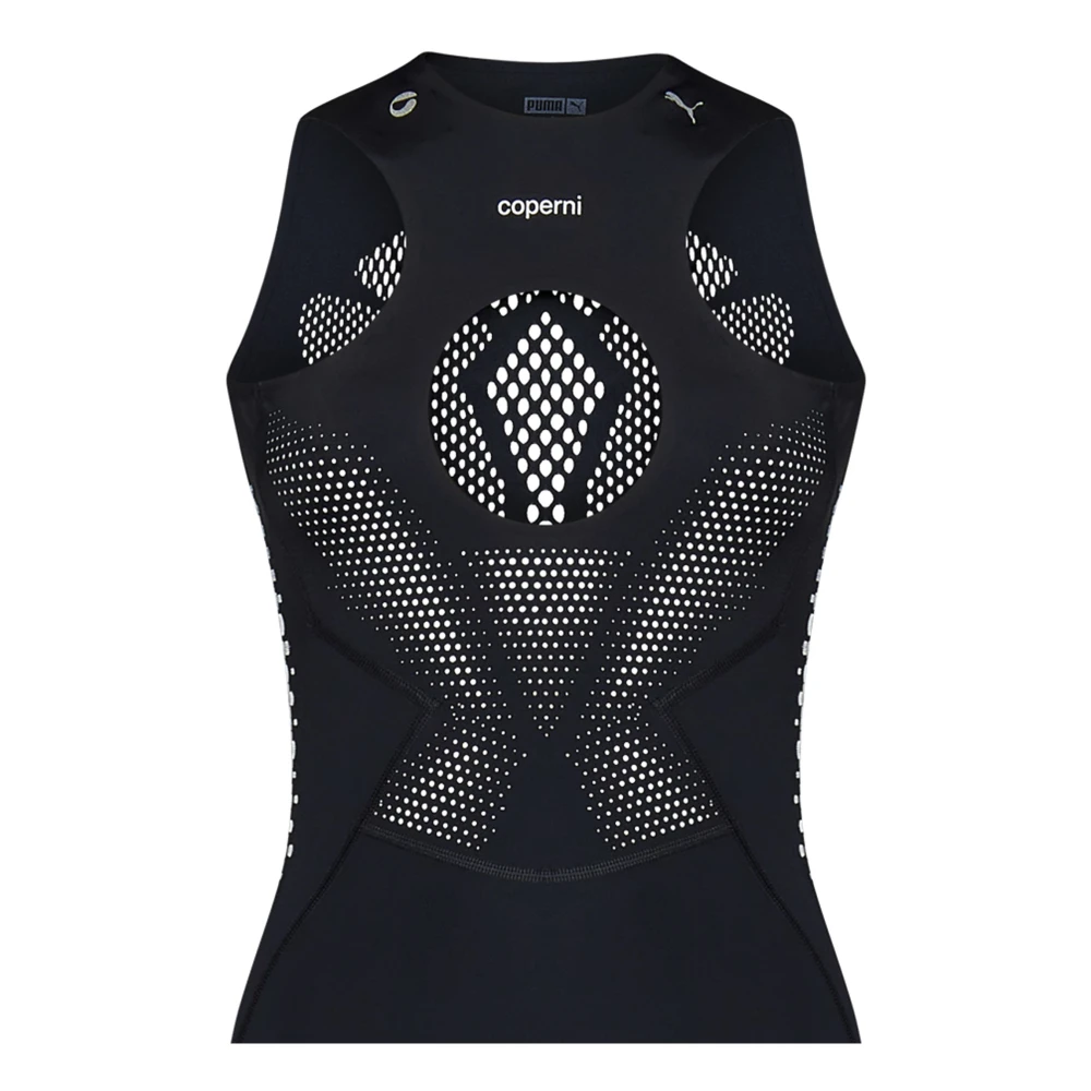 Coperni Zwarte Midi Jurk met Uitsnede Details Black Dames