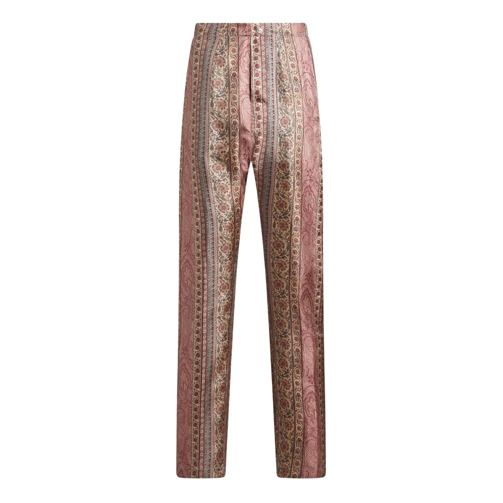 Etro Silke Rosa Skräddarsydda Byxor Pink, Herr