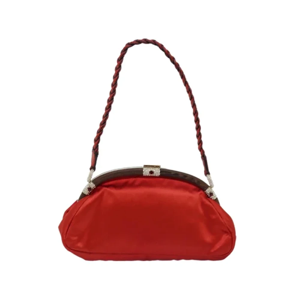 Valentino Vintage Pre-owned Satin shoulder-bags Red Dames