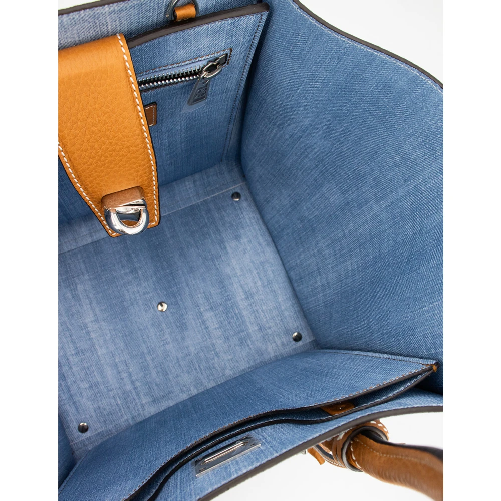 Ermanno Scervino Denim Winkelmandje met Leren Details Blue Dames