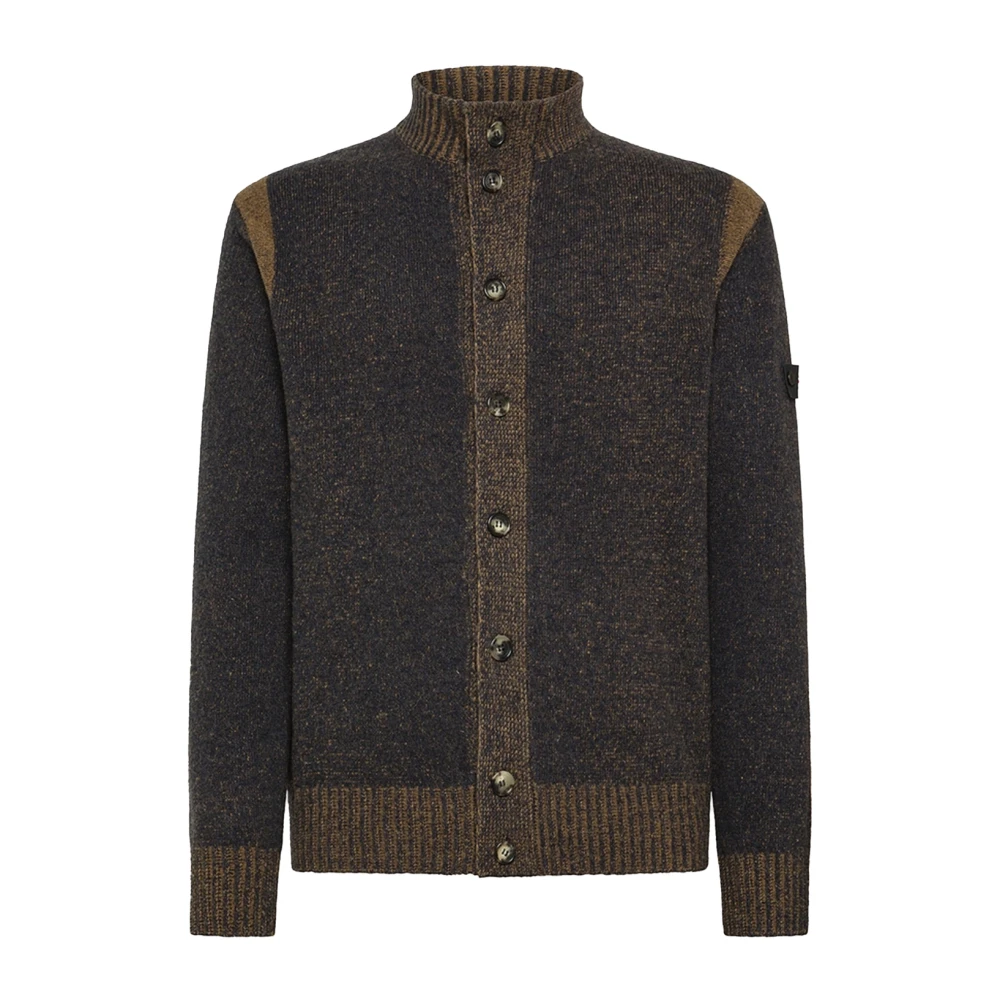 Peuterey Gebreid vest met knopen Brown Heren