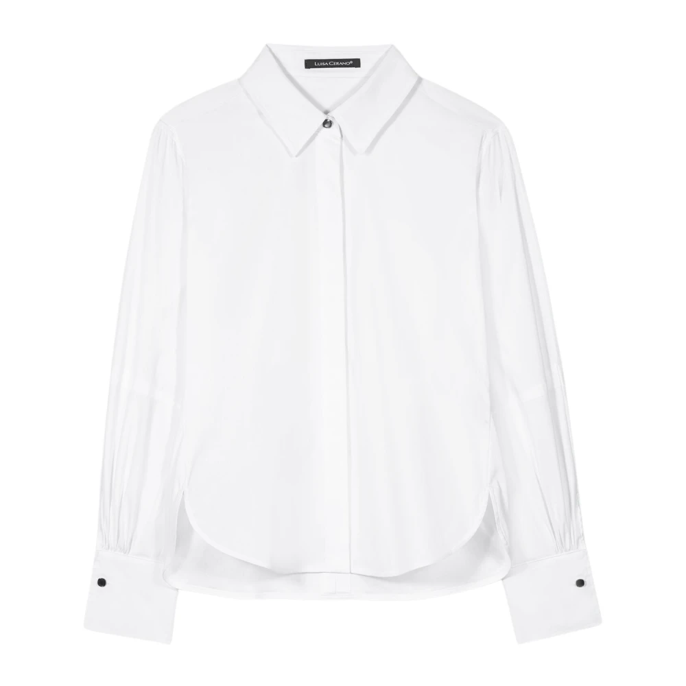 LUISA CERANO Witte Blouse met Decoratieve Knopen White Dames