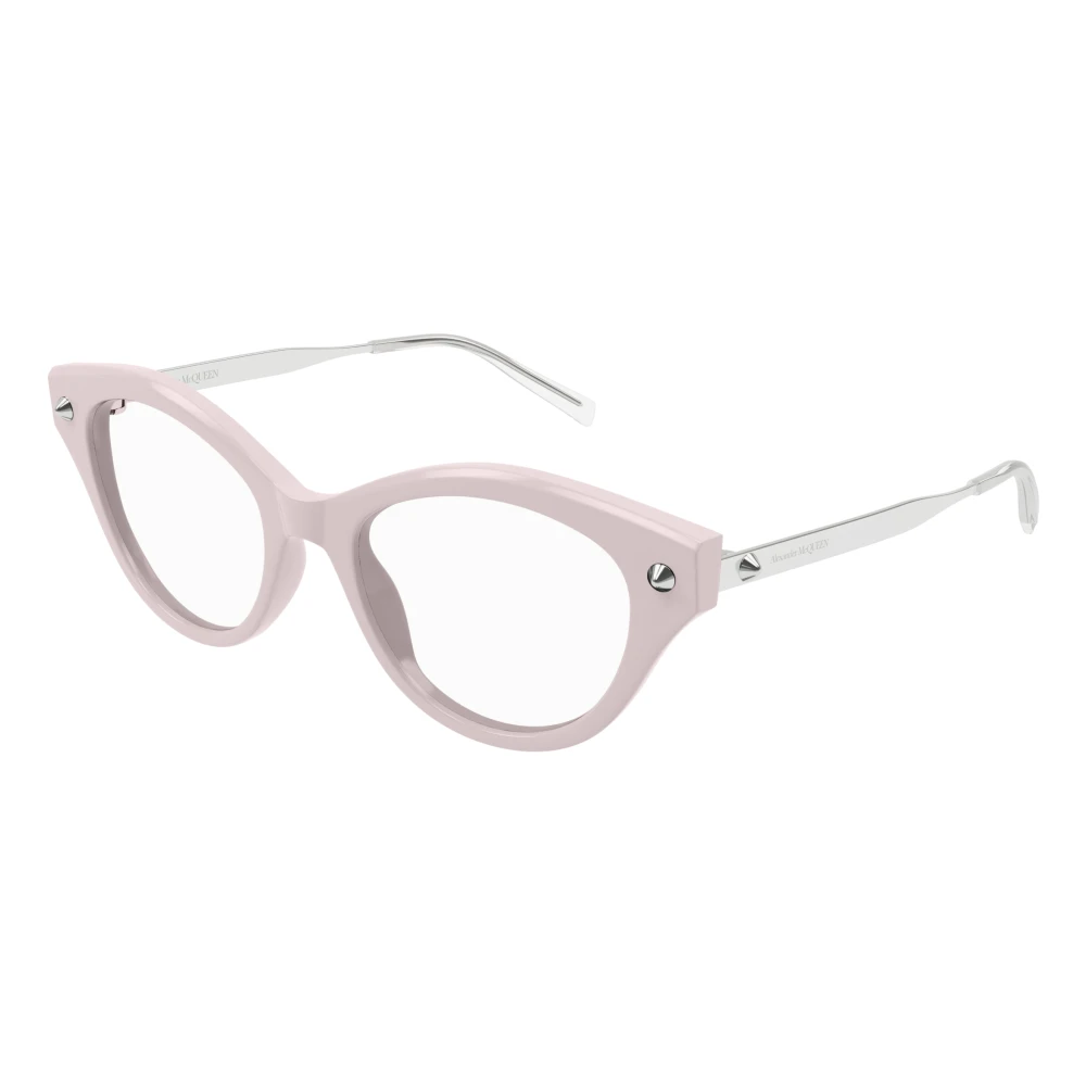 Alexander Mcqueen Women's Pink Glasses, 52 Mm, Stylish Eyeglasses In Black