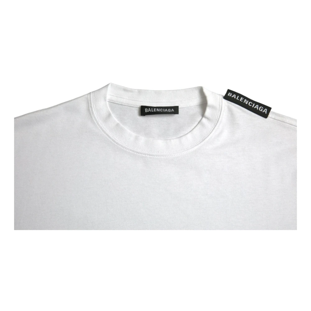 Balenciaga Katoenen T-shirt met Ronde Hals White Heren