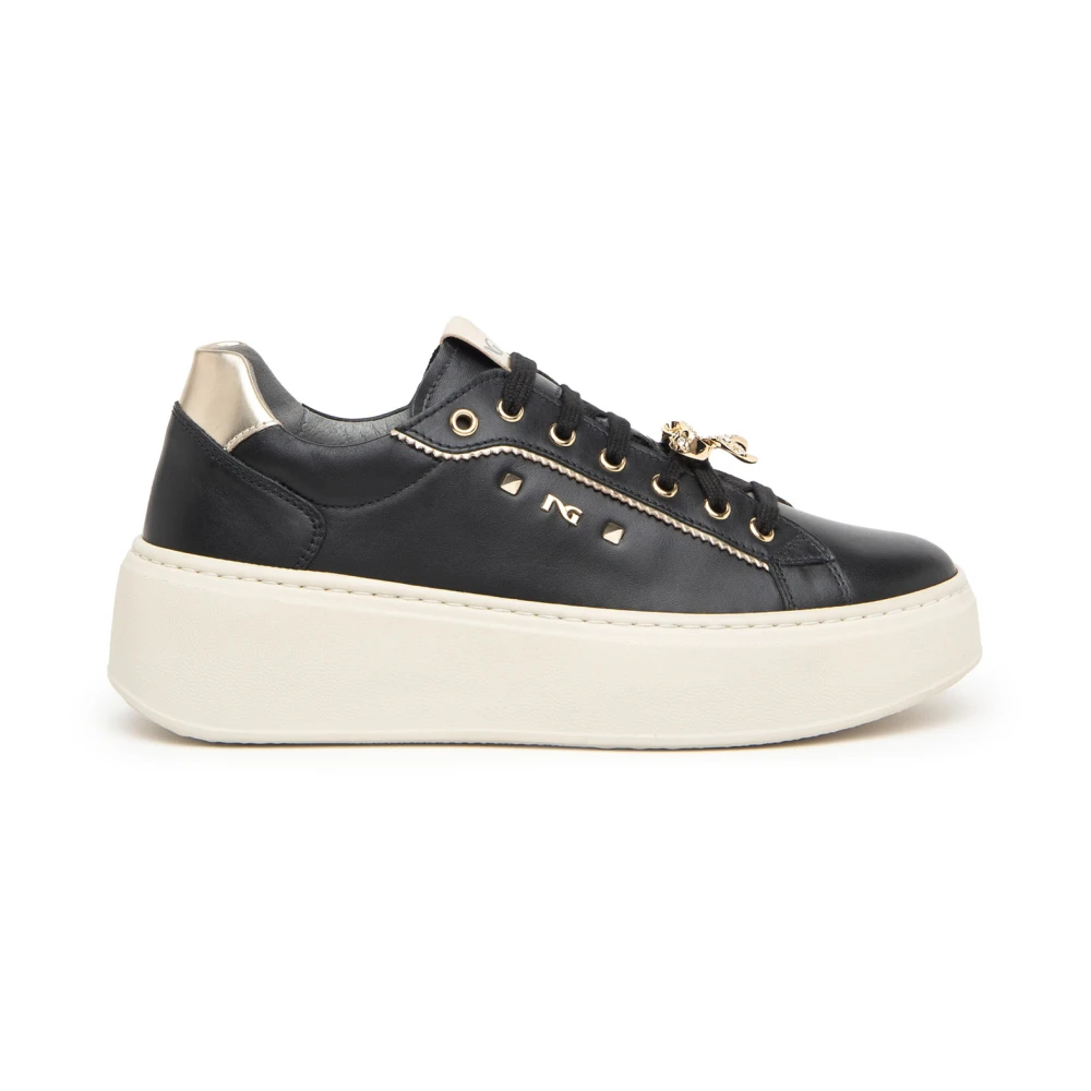 Nerogiardini Zwarte Sneakers Plat Dames Schoenen
