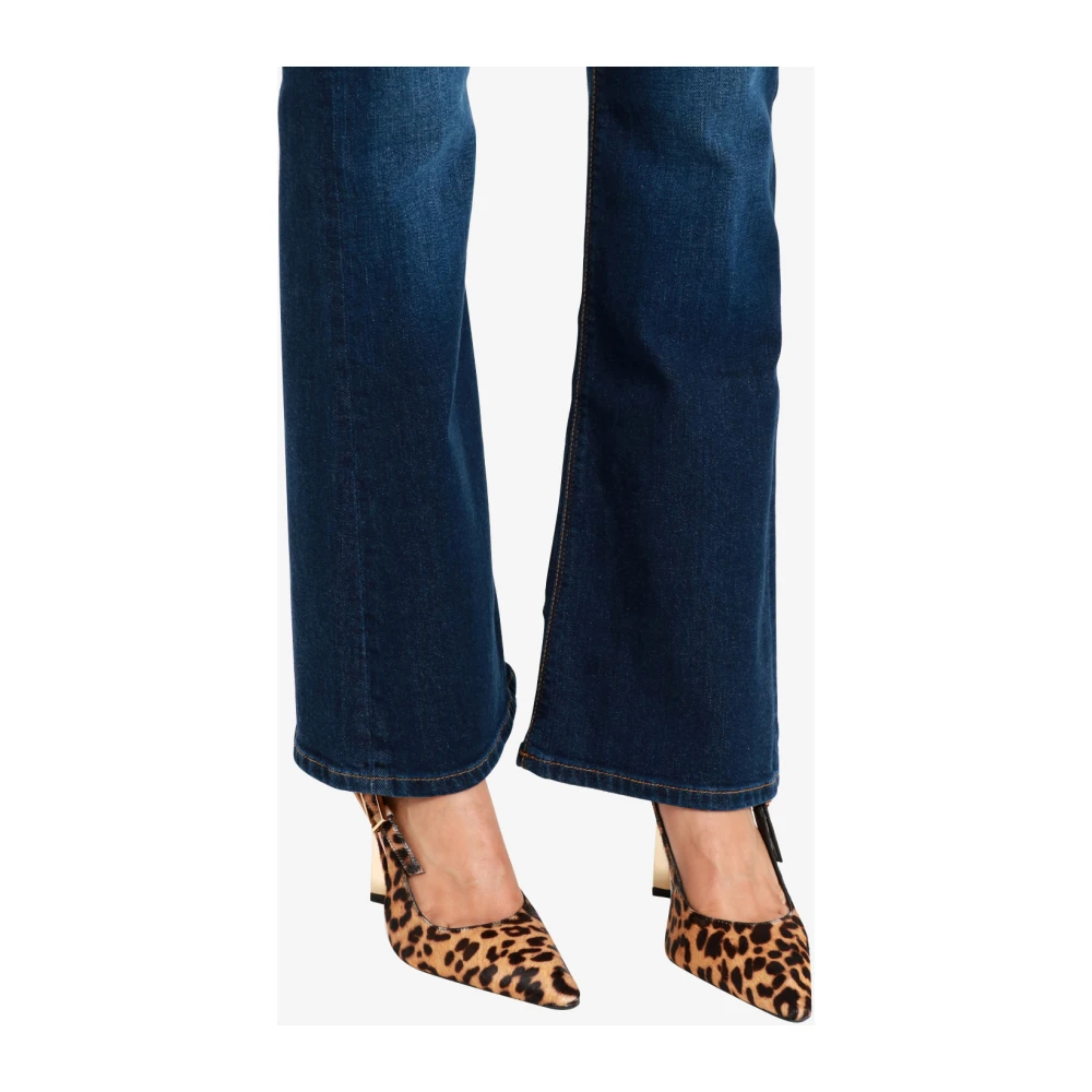 Roy Roger's Denim Flare Jeans met Salpa Appliqué Blue Dames