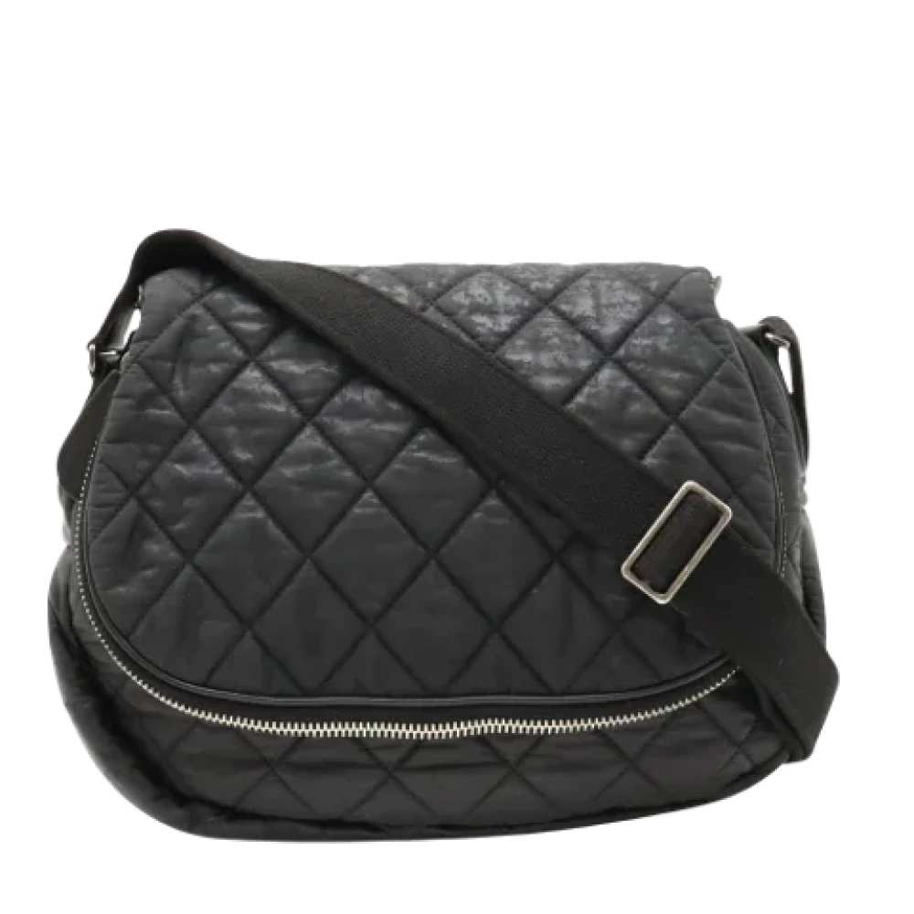 Chanel Vintage Pre-owned Canvas shoulder-bags Black Dames