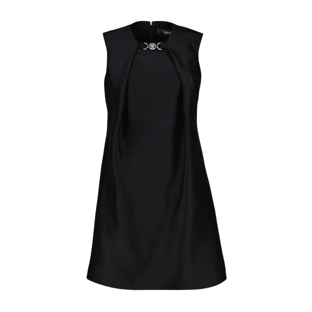 Versace Zwarte twill mini-jurk Black Dames