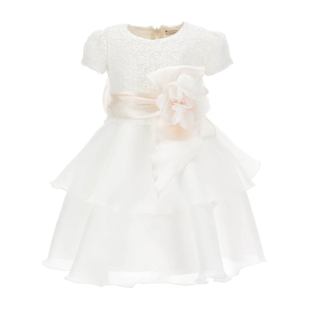 Monnalisa Boys White Dresses, 6 M, Macramé Dress