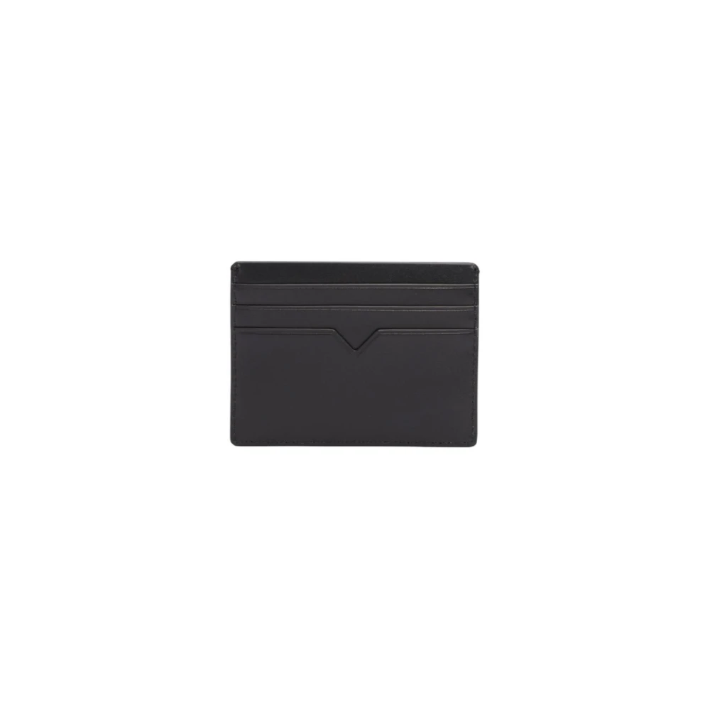 Tommy Hilfiger Zwarte Leren Kaarthouder Portemonnee Black Heren