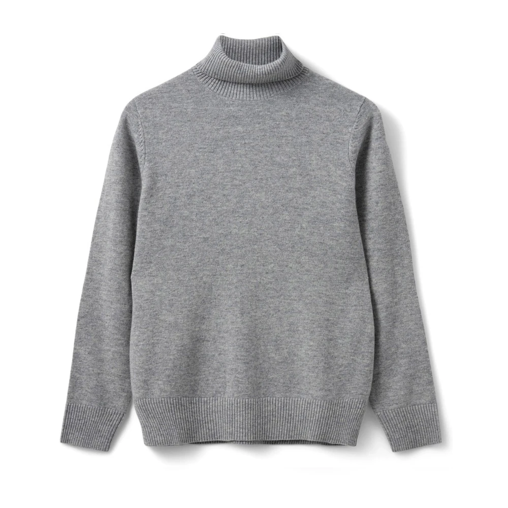 Sofie Schnoor Women's Gray Turtlenecks,, Grey Melange Knit Jumper Nellsw Model Small