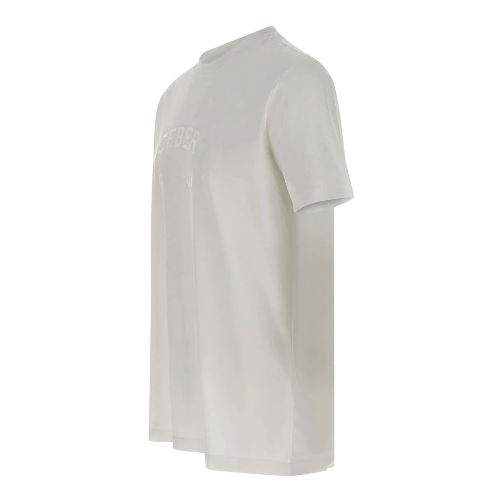 Iceberg Heren Katoenen T-shirt Wit Ronde Hals White Heren