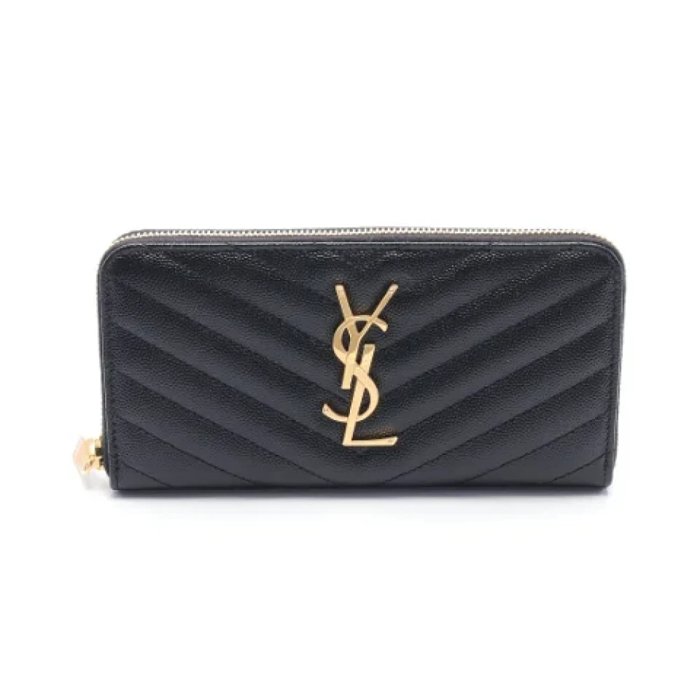 Yves Saint Laurent Vintage Pre-owned Leather wallets Black Dames