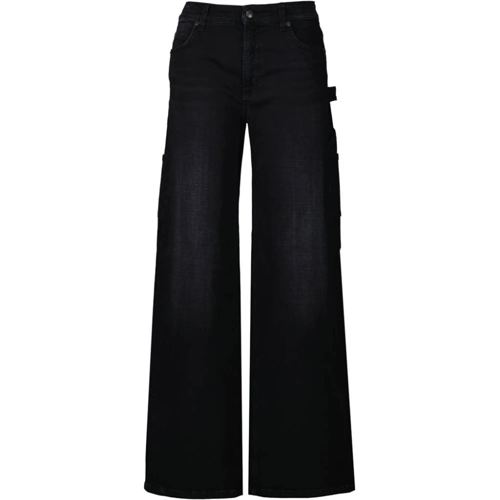 Cambio Klassiska Straight Jeans Black, Dam