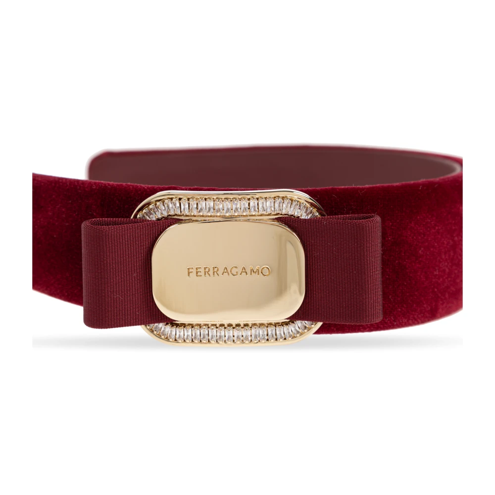 Salvatore Ferragamo Fluwelen hoofdband Red Dames