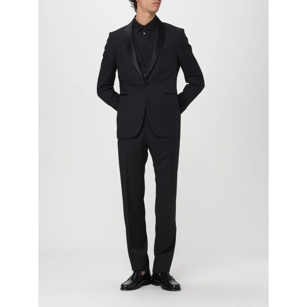 Tagliatore Single Breasted Suits Black Heren