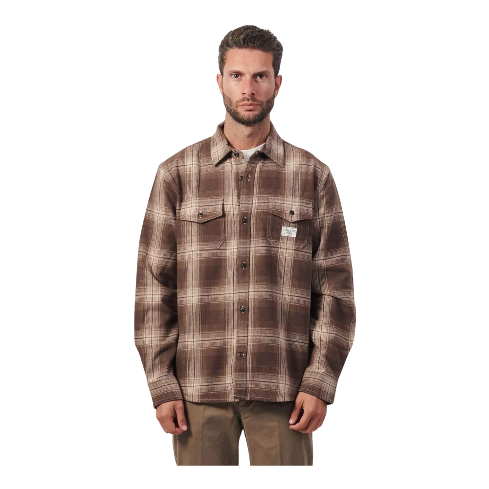 Guess Bruine Overhemd met Lange Mouwen en Knopen Brown Heren