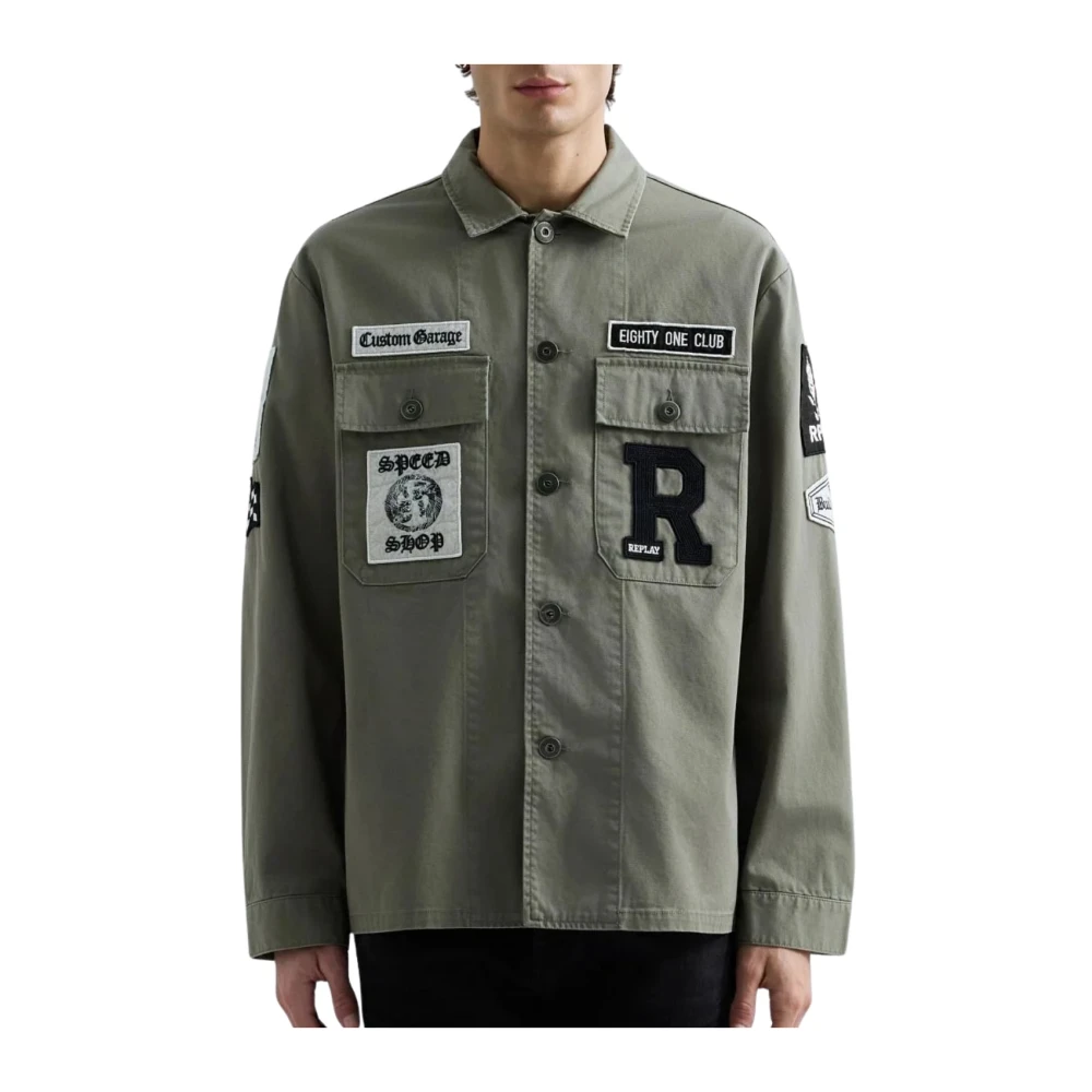 Replay Light Jackets, Male, M, Shacket Green