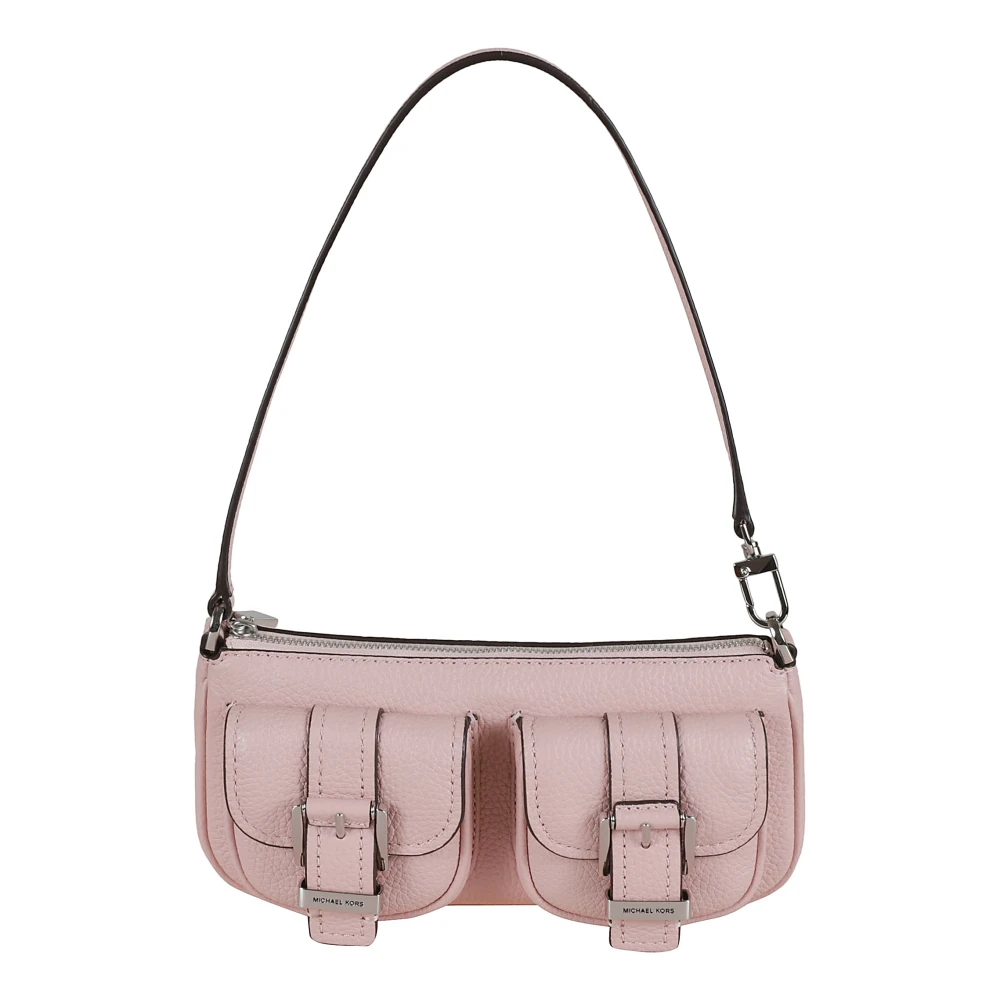 Michael Kors Roze Gehamerd Leren Clutch Tas Pink Dames