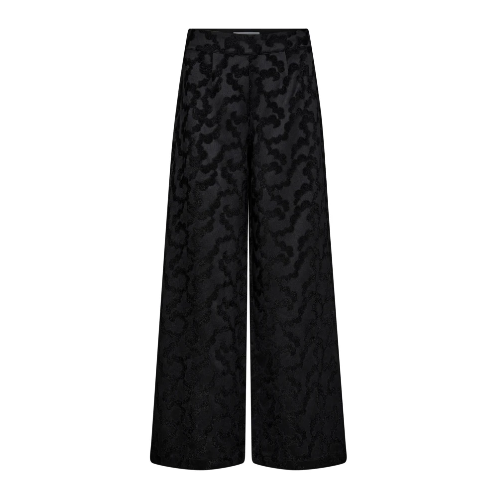 Co'Couture Zwarte Wijde Pijp Broek Blankacc Stijl Black Dames