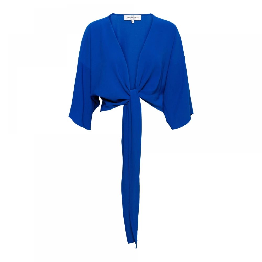 &Co Woman Kobalt Top met Korte Mouwen Blue Dames