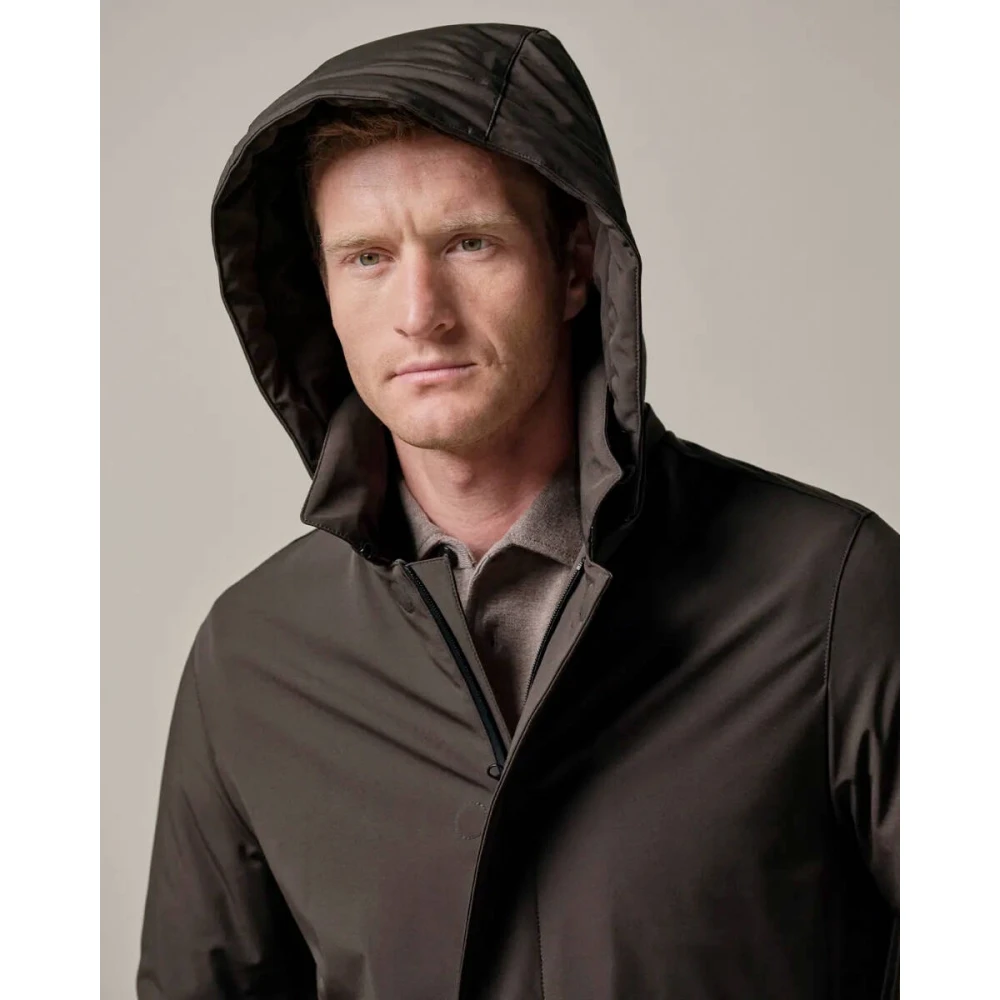 Profuomo Regenjas Lang Bruin Brown Heren